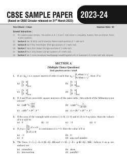 Class 12 - CBSE Chapterwise Question Bank Mathematics For 2025 Board ...