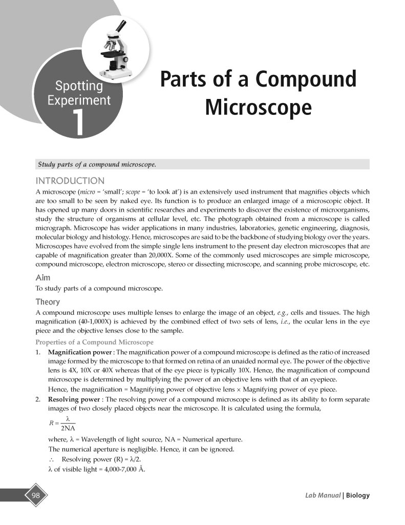 MTG Lab Manual Class 11 Biology Book Based on CBSE Syllabus Lab
