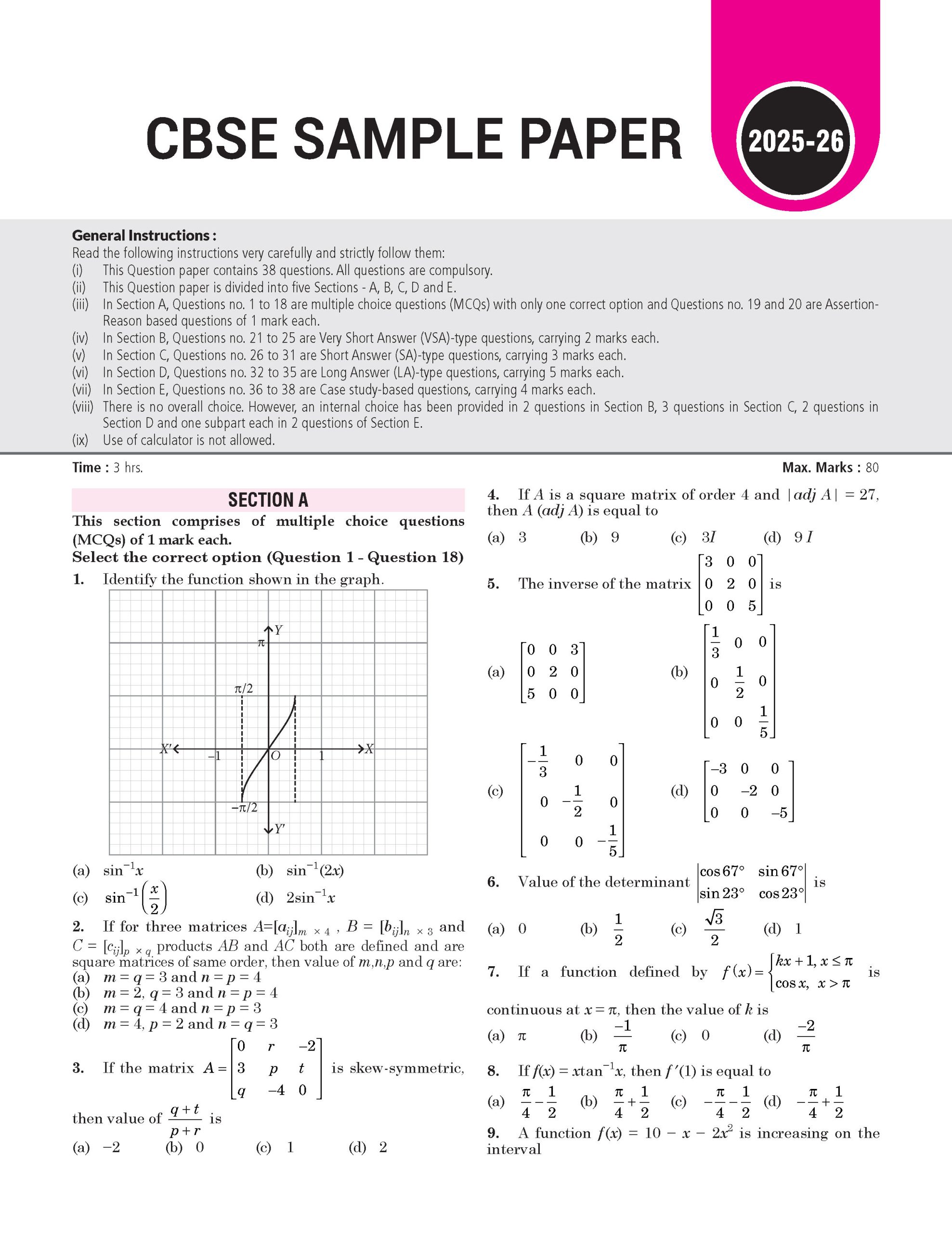 100 Percent NCERT & CBSE Mathematics Class 12 For 2026-27 Exam