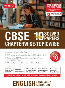CBSE 10 Years (2026-2017) Chapterwise Topicwise Solved Papers Class 10 English Language and Literature Book - CBSE Champion For 2027 Exam | Video Solution of PYQs