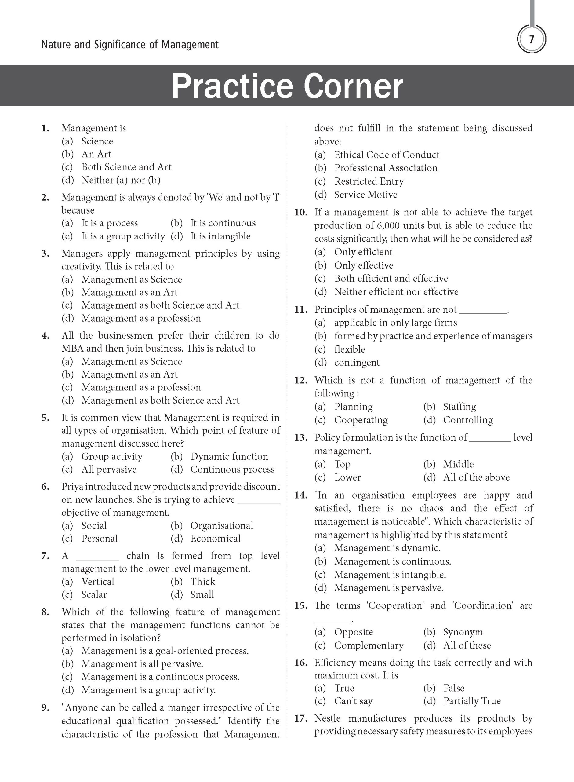 NTA CUET (UG) Chapter wise Question Bank Business Studies