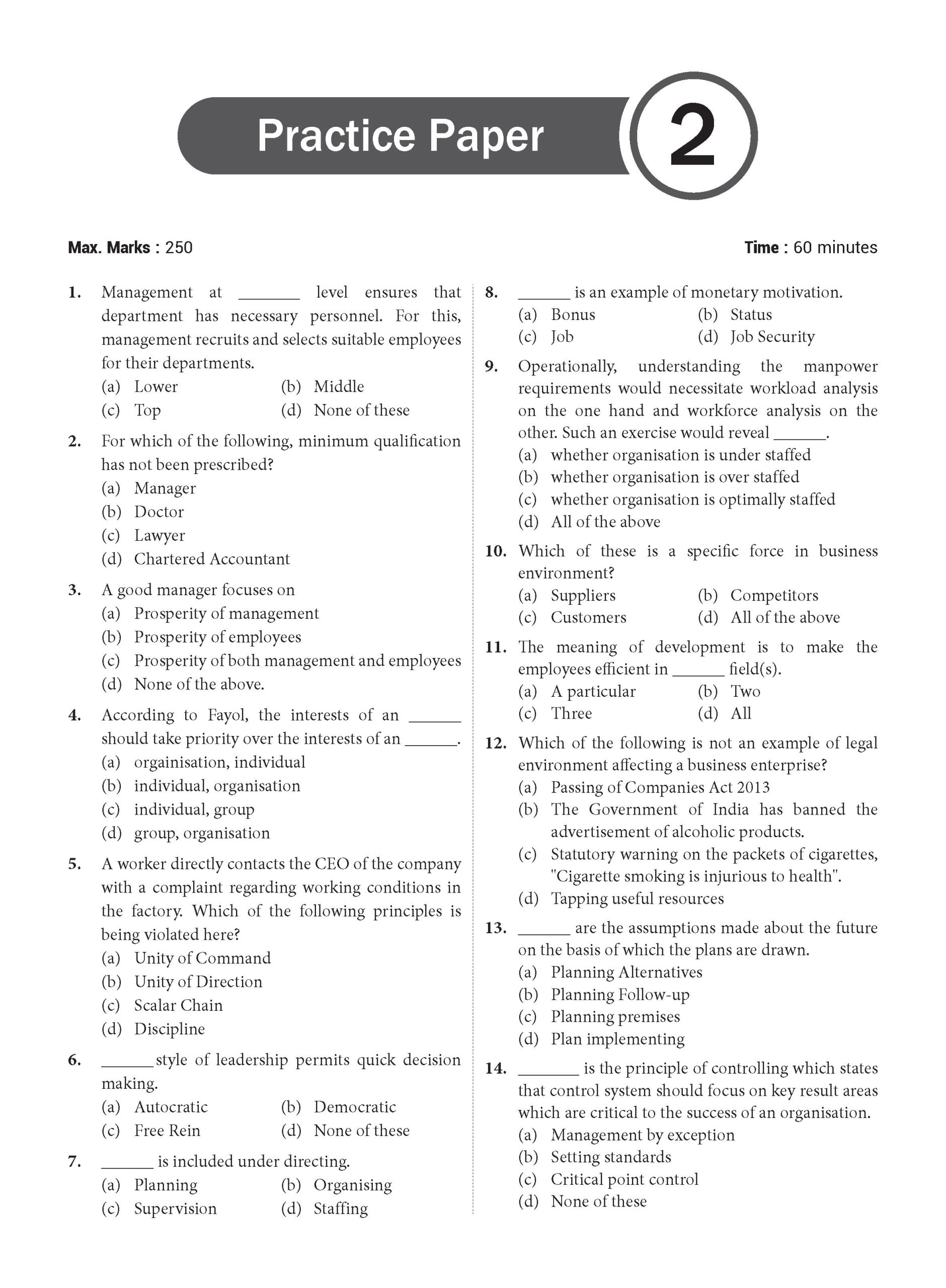 NTA CUET (UG) Chapter wise Question Bank Business Studies