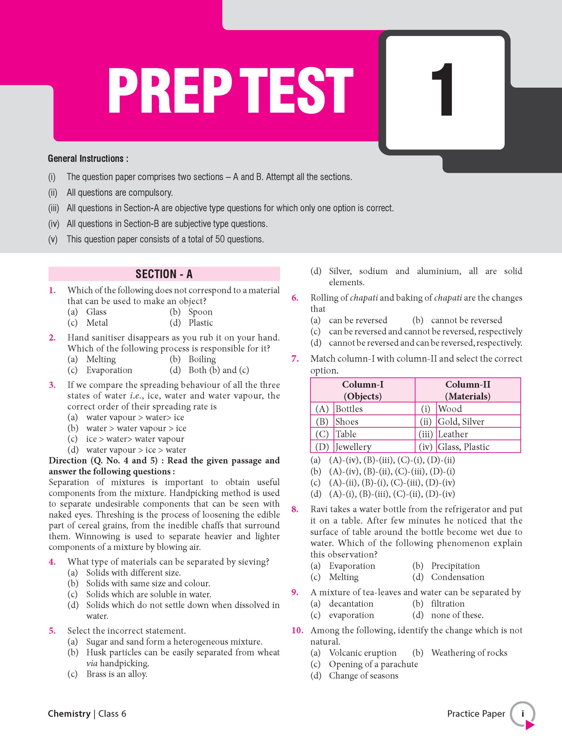 Foundation Course Class 6 Chemistry For NEET, IIT-JEE, CUET and Boards Exams (Edition 2026-2027)