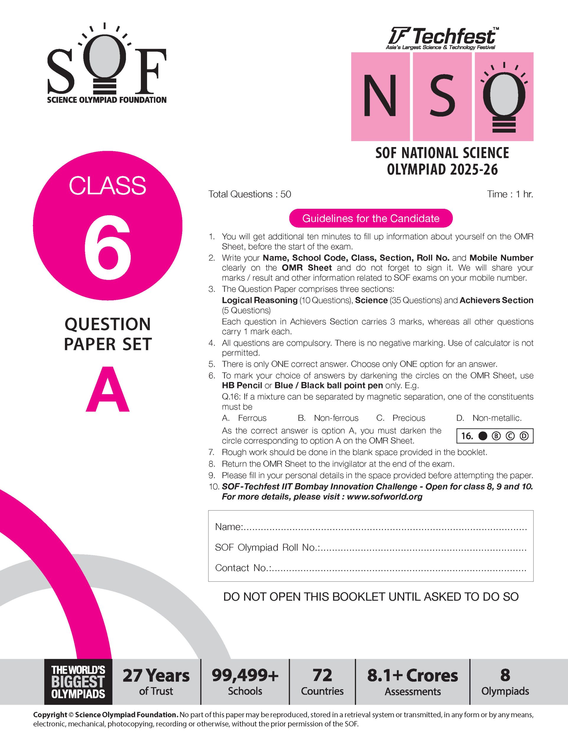 Foundation Course Class 6 Chemistry For NEET, IIT-JEE, CUET and Boards Exams (Edition 2026-2027)