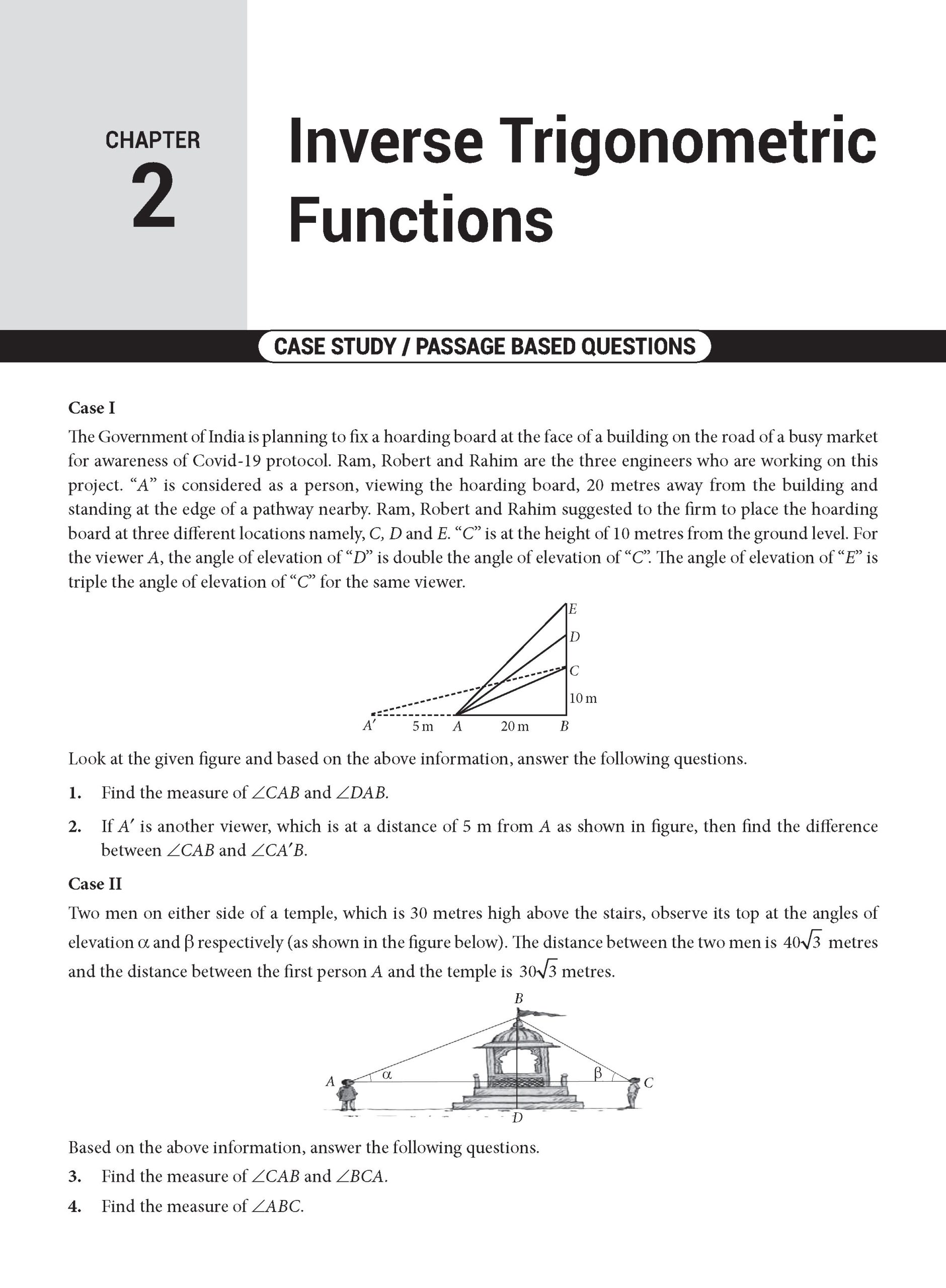 Score More Case Study Chapter wise Practice Questions Maths Class-12