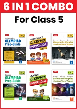 Class-5 (Mathematics and Science) IMO-ISO Olympiad Workbook, Prep-Guide and Previous Years Papers (PYQs) - For 2026-27 Exam (6 IN 1 COMBO)