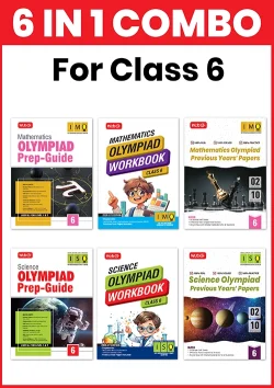 Class-6 (Mathematics and Science) IMO-ISO Olympiad Workbook, Prep-Guide and Previous Years Papers (PYQs) - For 2026-27 Exam (6 IN 1 COMBO)