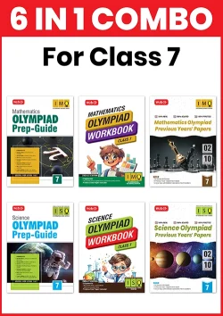 Class-7 (Mathematics and Science) IMO-ISO Olympiad Workbook, Prep-Guide and Previous Years Papers (PYQs) - For 2026-27 Exam (6 IN 1 COMBO)