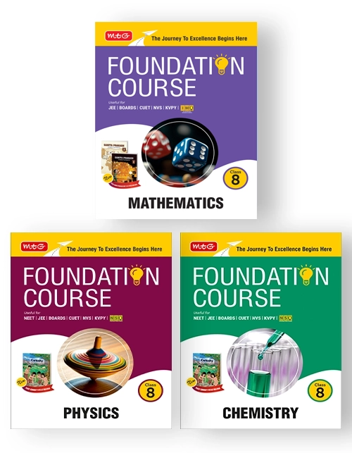Foundation Course Class 8 Physics, Chemistry and Mathematics (Part 1 and 2) (Set of 3 Books)