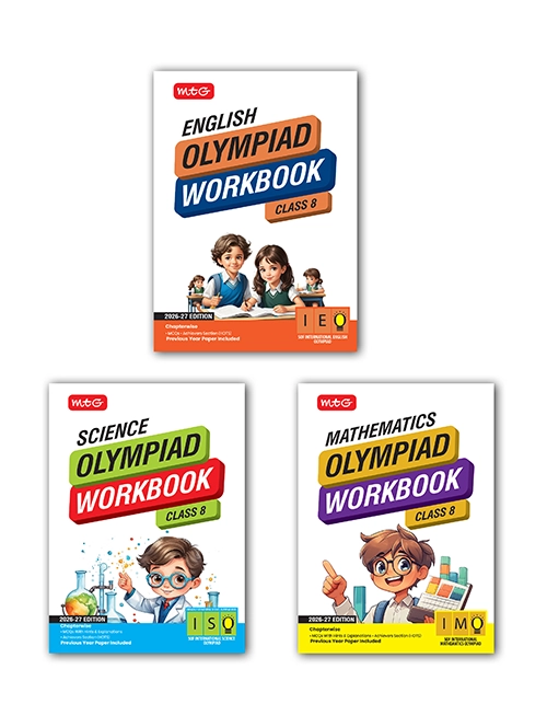 Class-8 ISO-IMO-IEO (Science, Mathematics and English) Olympiad Workbook Combo For 2026-27 Exam