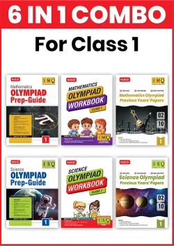 Class-1 (Mathematics and Science) IMO-ISO Olympiad Workbook, Prep-Guide and Previous Years Papers (PYQs) - For 2026-27 Exam (6 IN 1 COMBO)