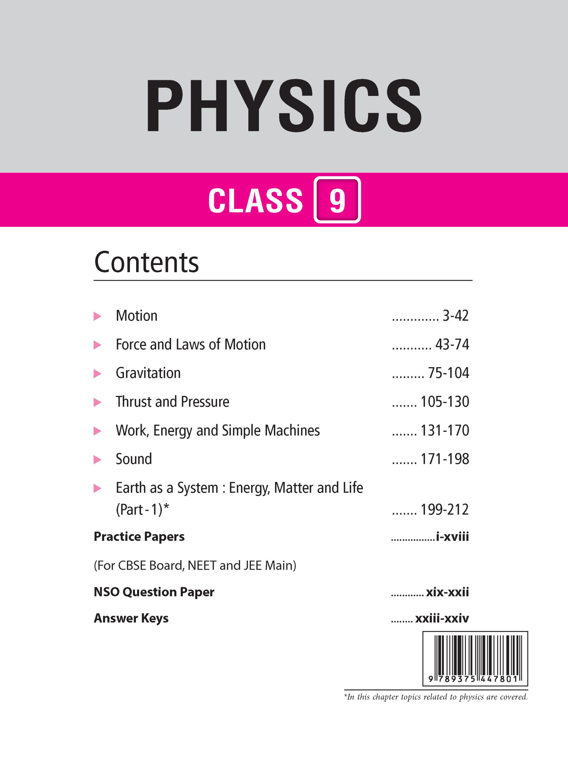 Foundation Course Class 9 Physics For NEET, IIT-JEE, CUET and Boards Exams Based on New NCERT Syllabus and Pattern 2026-2027