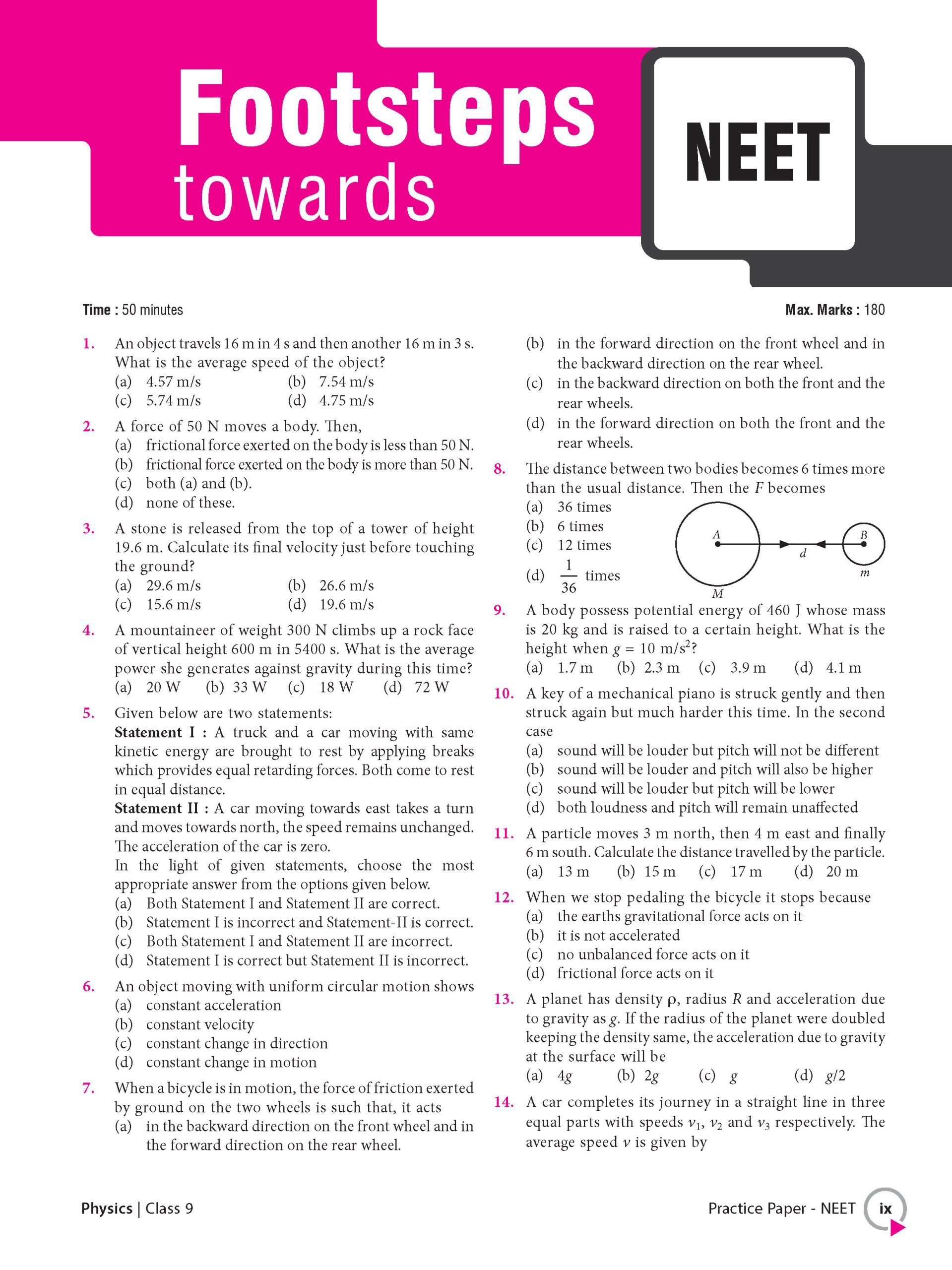 Foundation Course Class 9 Physics For NEET, IIT-JEE, CUET and Boards Exams Based on New NCERT Syllabus and Pattern 2026-2027