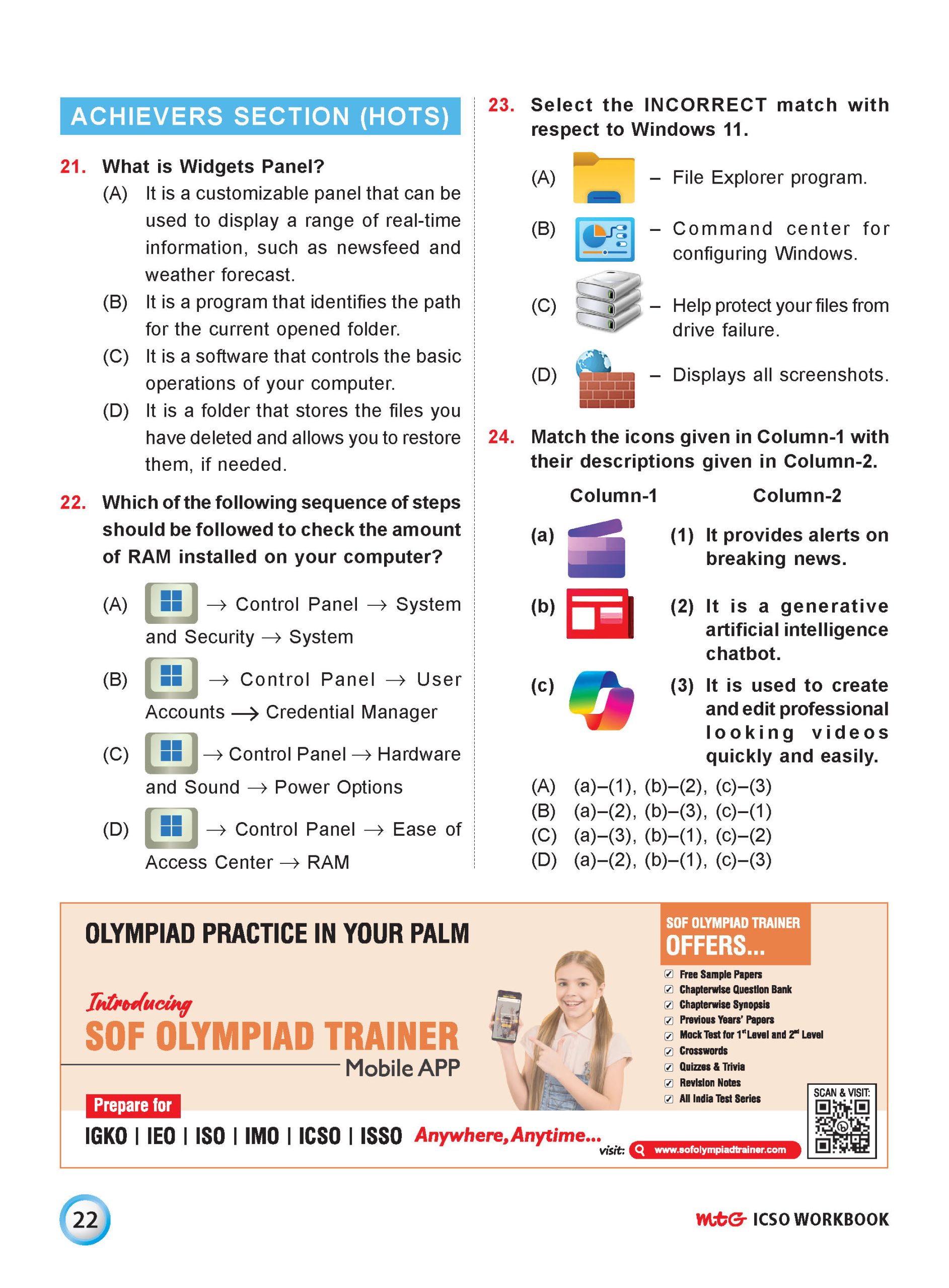 Class 5 International Computer Science Olympiad (ICSO) Workbook for 2026-27 Exam