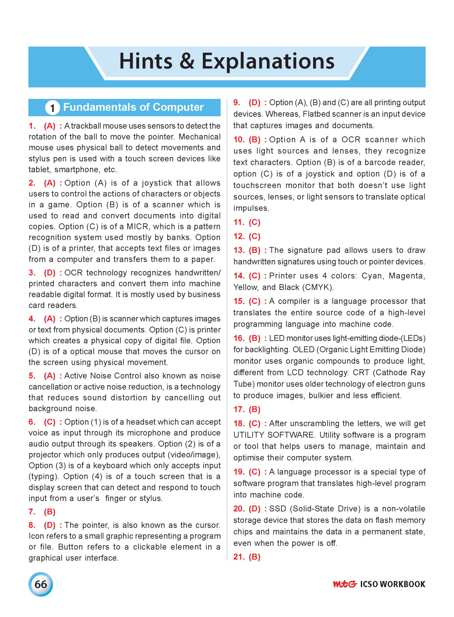 Class 5 International Computer Science Olympiad (ICSO) Workbook for 2026-27 Exam