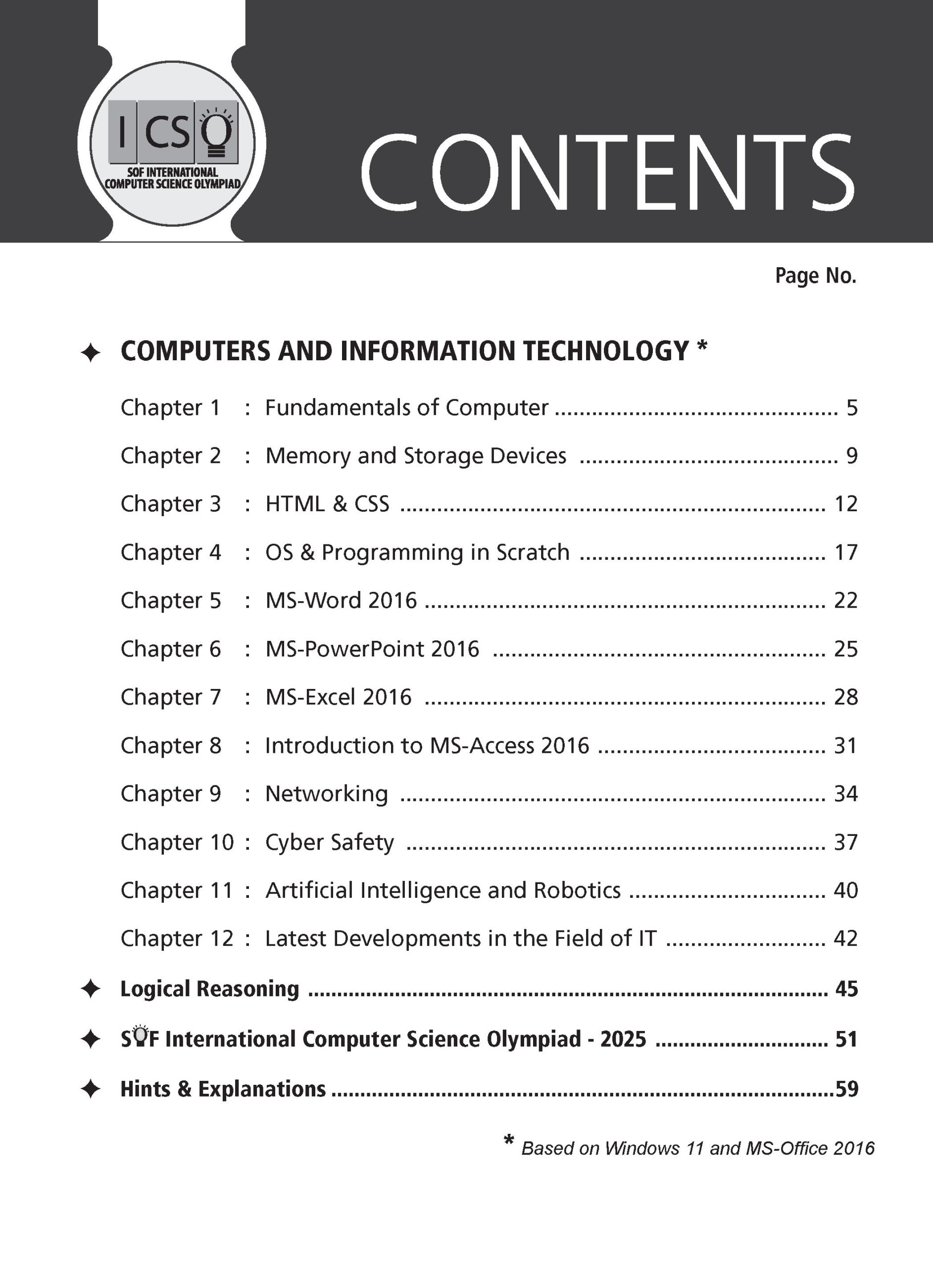 Class 8 International Computer Science Olympiad (ICSO) Workbook for 2026-27 Exam