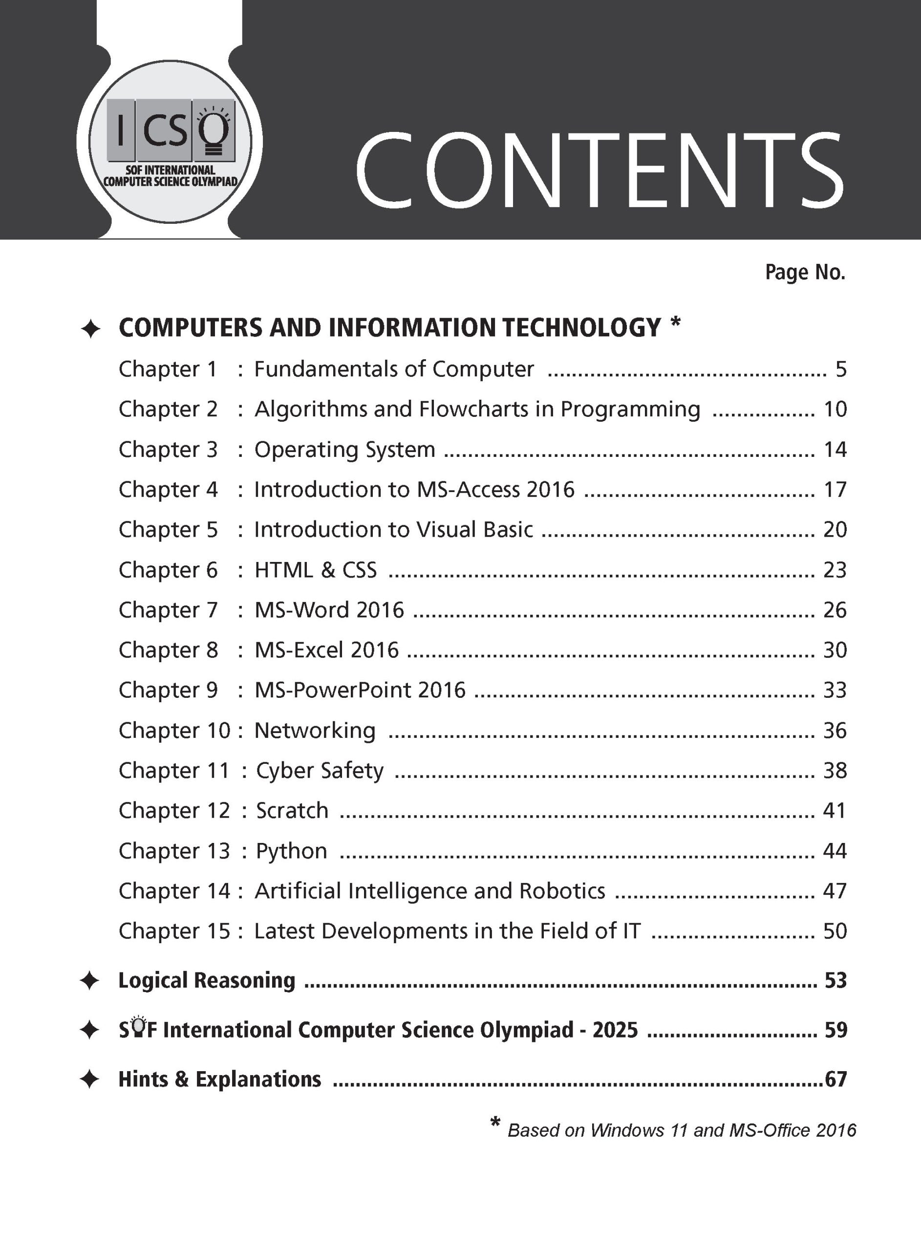 Class 9 International Computer Science Olympiad (ICSO) Workbook for 2026-27 Exam