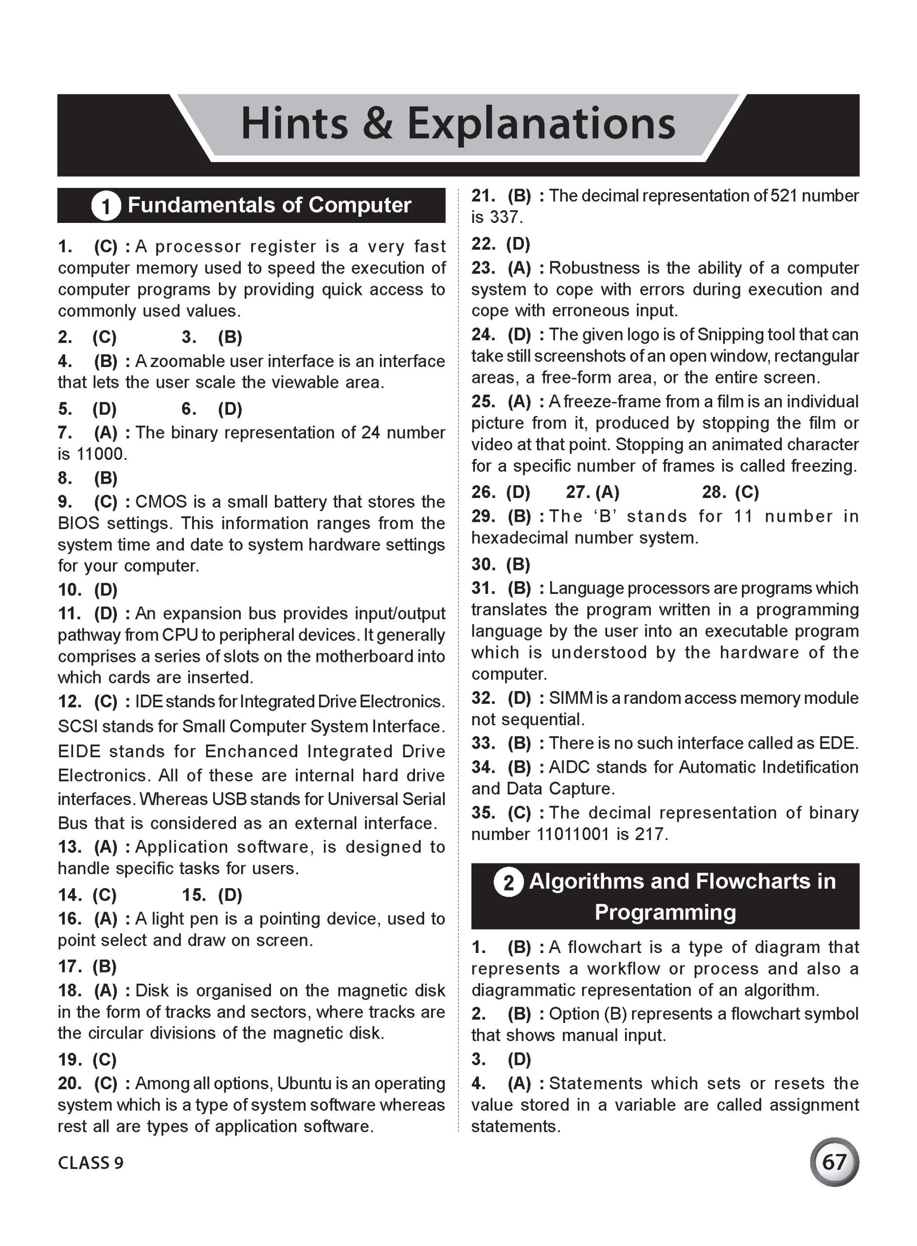 Class 9 International Computer Science Olympiad (ICSO) Workbook for 2026-27 Exam