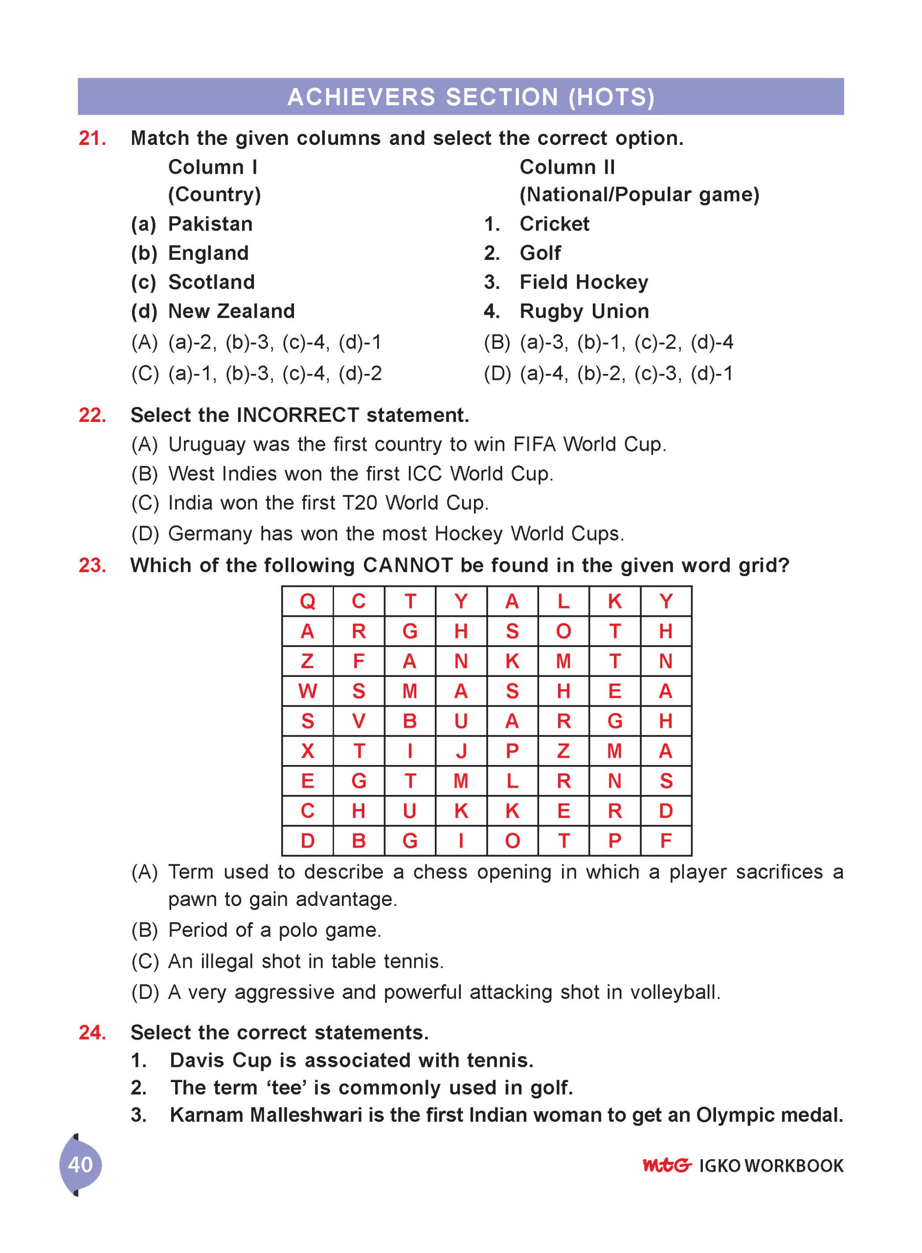 Class 4 International General Knowledge Olympiad (IGKO) Workbook for 2026-27 Exam
