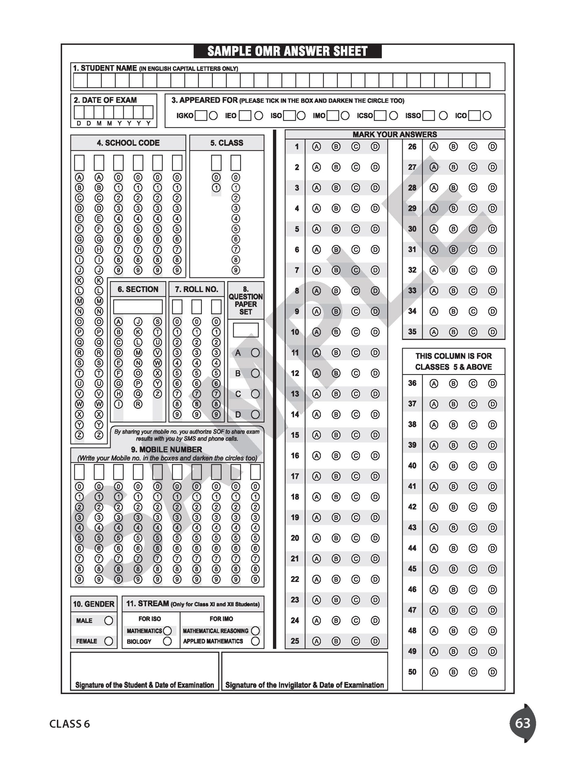 Class 6 International General Knowledge Olympiad (IGKO) Workbook for 2026-27 Exam
