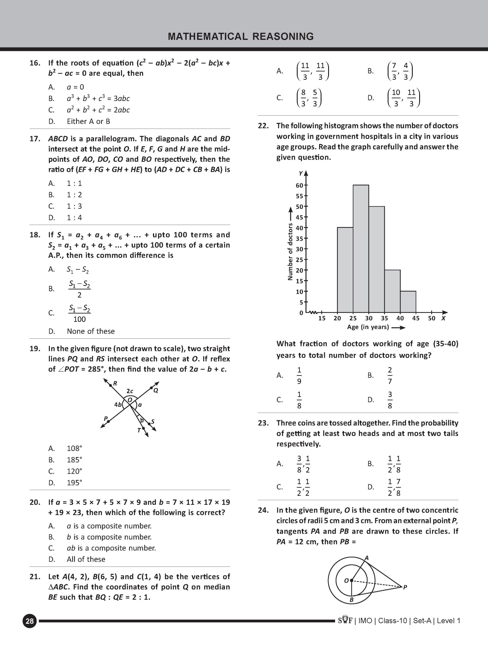 IMO Class-10 Olympiad 10 Previous Years Papers (2025-2021 Set A and B) Mathematics with Sample OMR Sheet For 2026-27 Exam