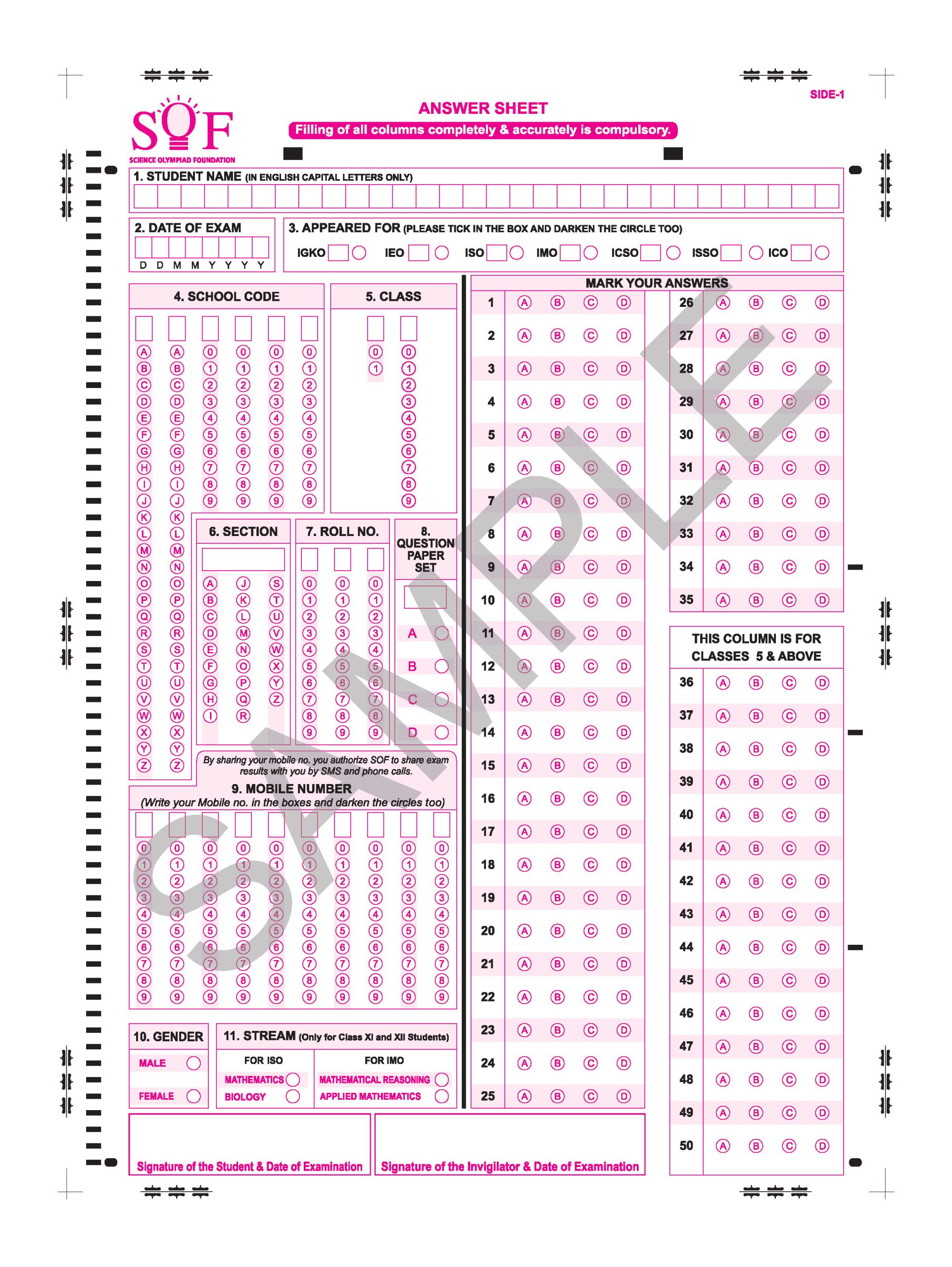 IMO Class-10 Olympiad 10 Previous Years Papers (2025-2021 Set A and B) Mathematics with Sample OMR Sheet For 2026-27 Exam