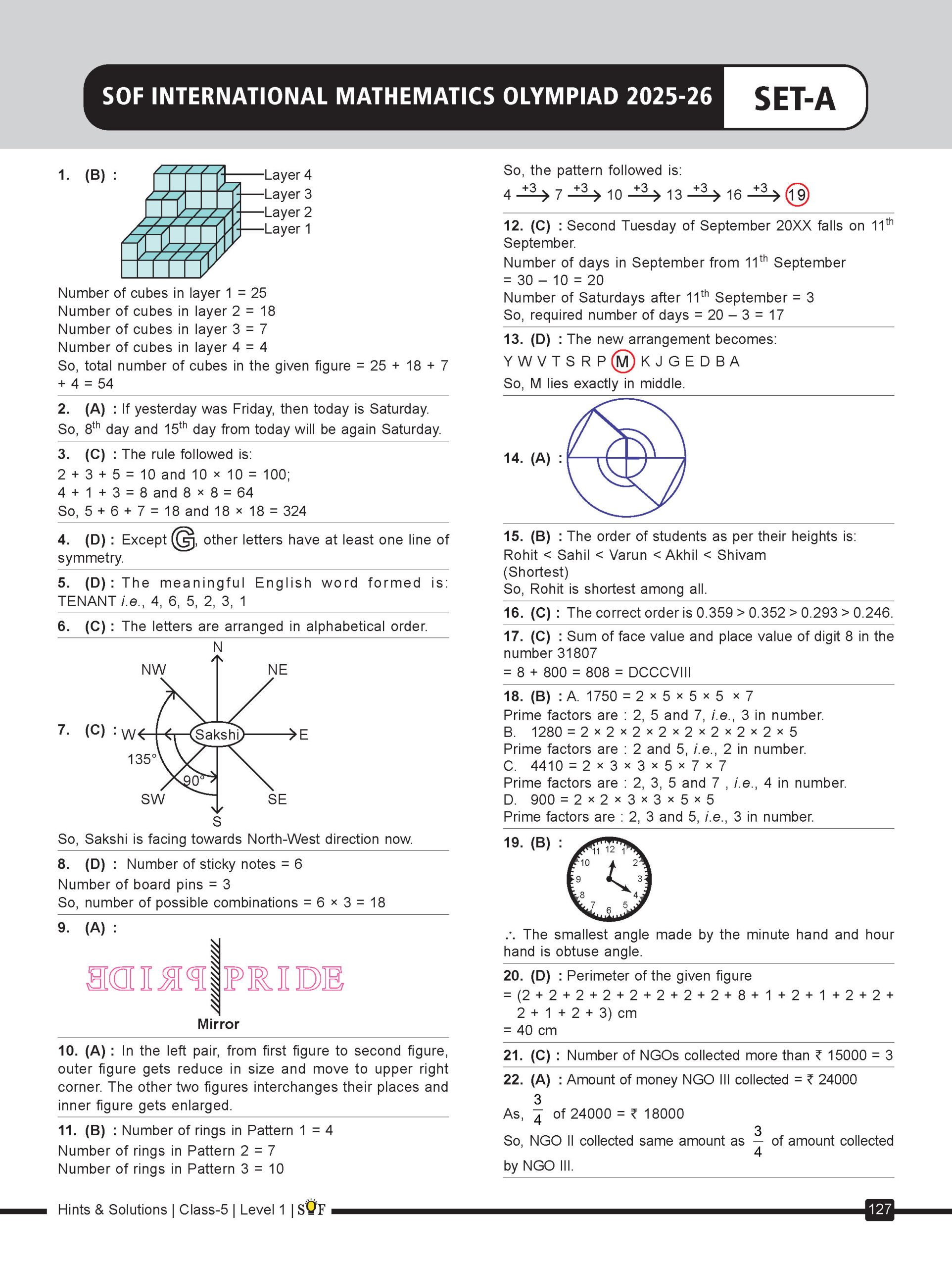 IMO Class-5 Olympiad 10 Previous Years Papers (2025-2021 Set A and B) Mathematics with Sample OMR Sheet For 2026-27 Exam