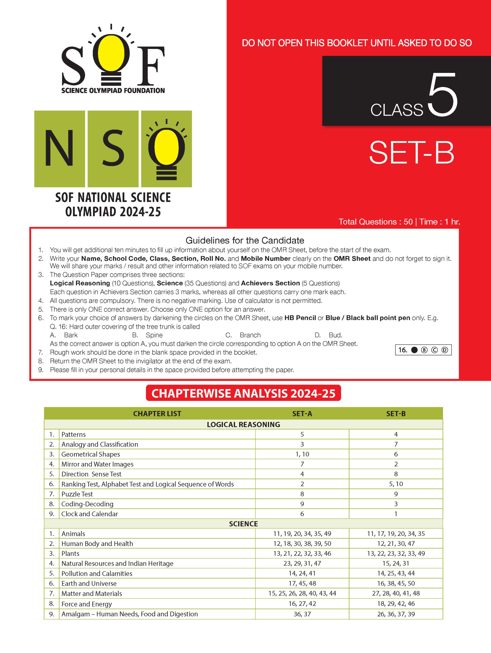 ISO Class-5 Olympiad 10 Previous Years Papers (2025-2021 Set A and B) Science with Sample OMR Sheet For 2026-27 Exam