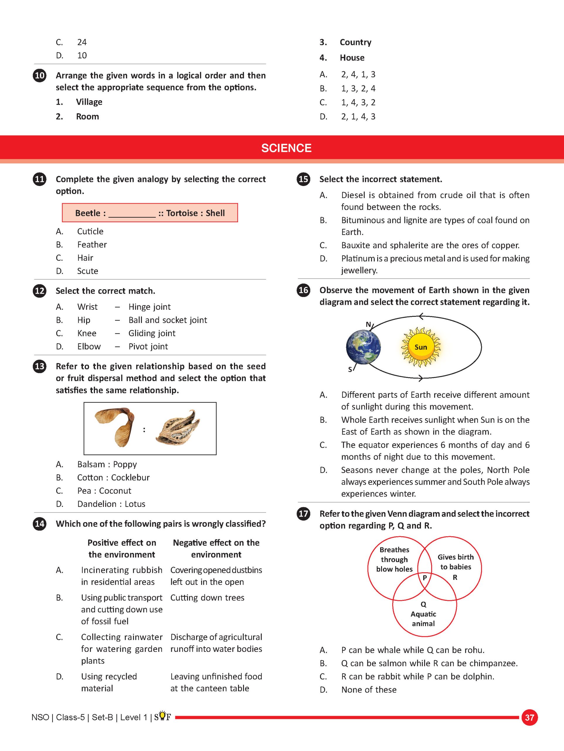 ISO Class-5 Olympiad 10 Previous Years Papers (2025-2021 Set A and B) Science with Sample OMR Sheet For 2026-27 Exam