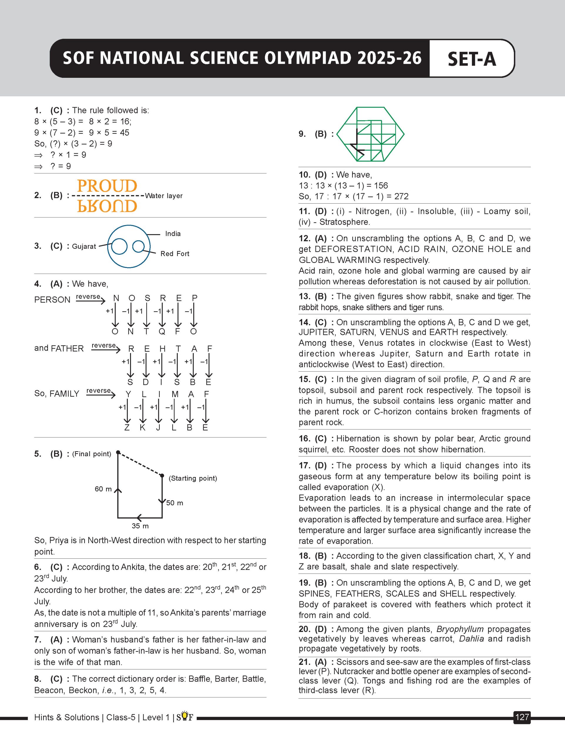 ISO Class-5 Olympiad 10 Previous Years Papers (2025-2021 Set A and B) Science with Sample OMR Sheet For 2026-27 Exam