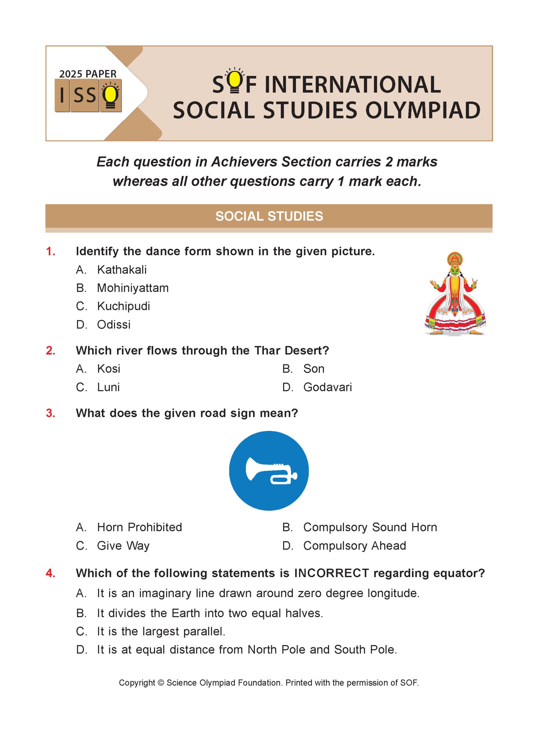 Class 4 International Social Studies Olympiad (ISSO) Workbook for 2026-27 Exam