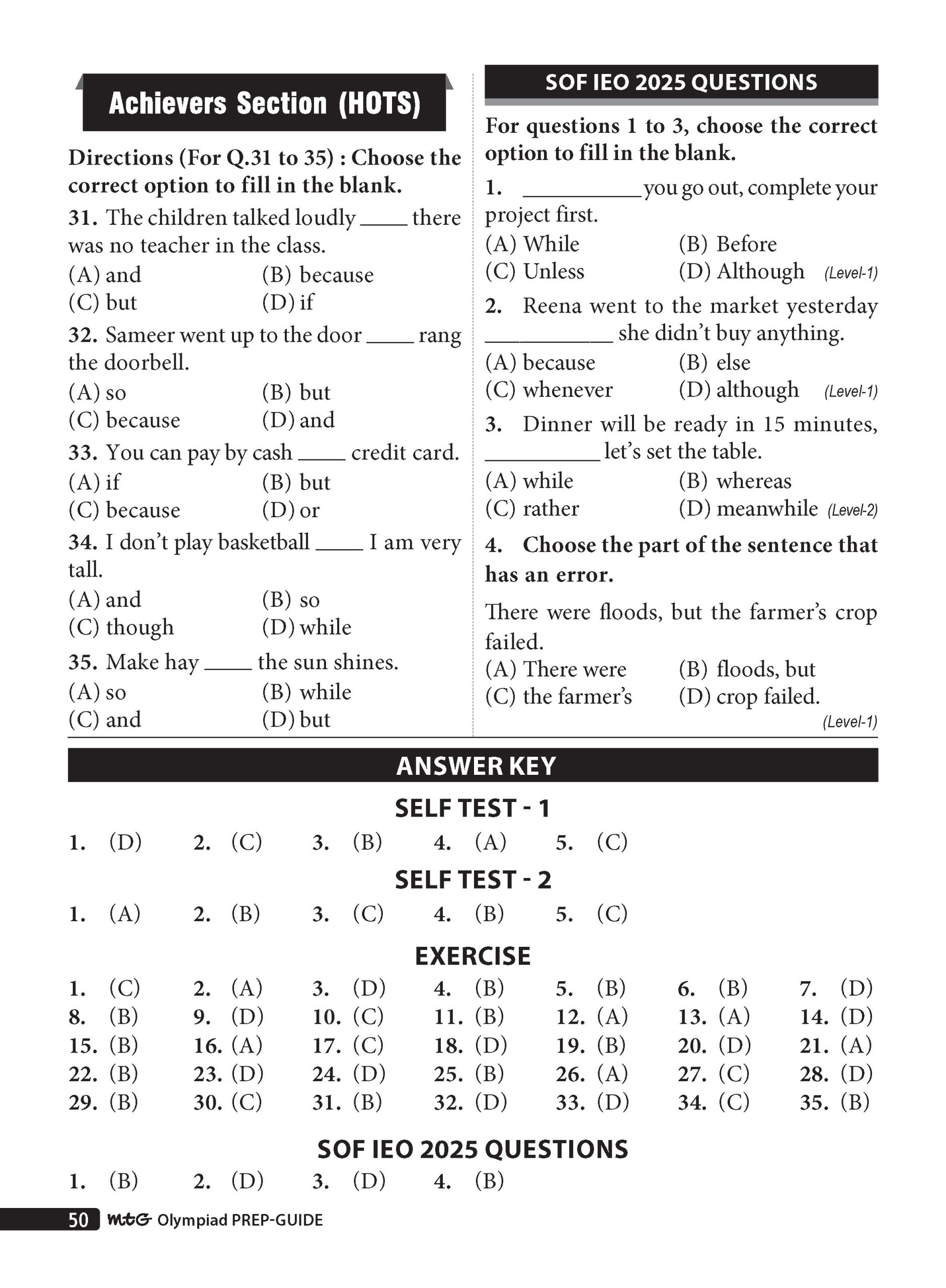 Class 3 Olympiad Prep-Guide (OPG) English (IEO) - Detailed Theory, Self Test For SOF 2026-27 Exam