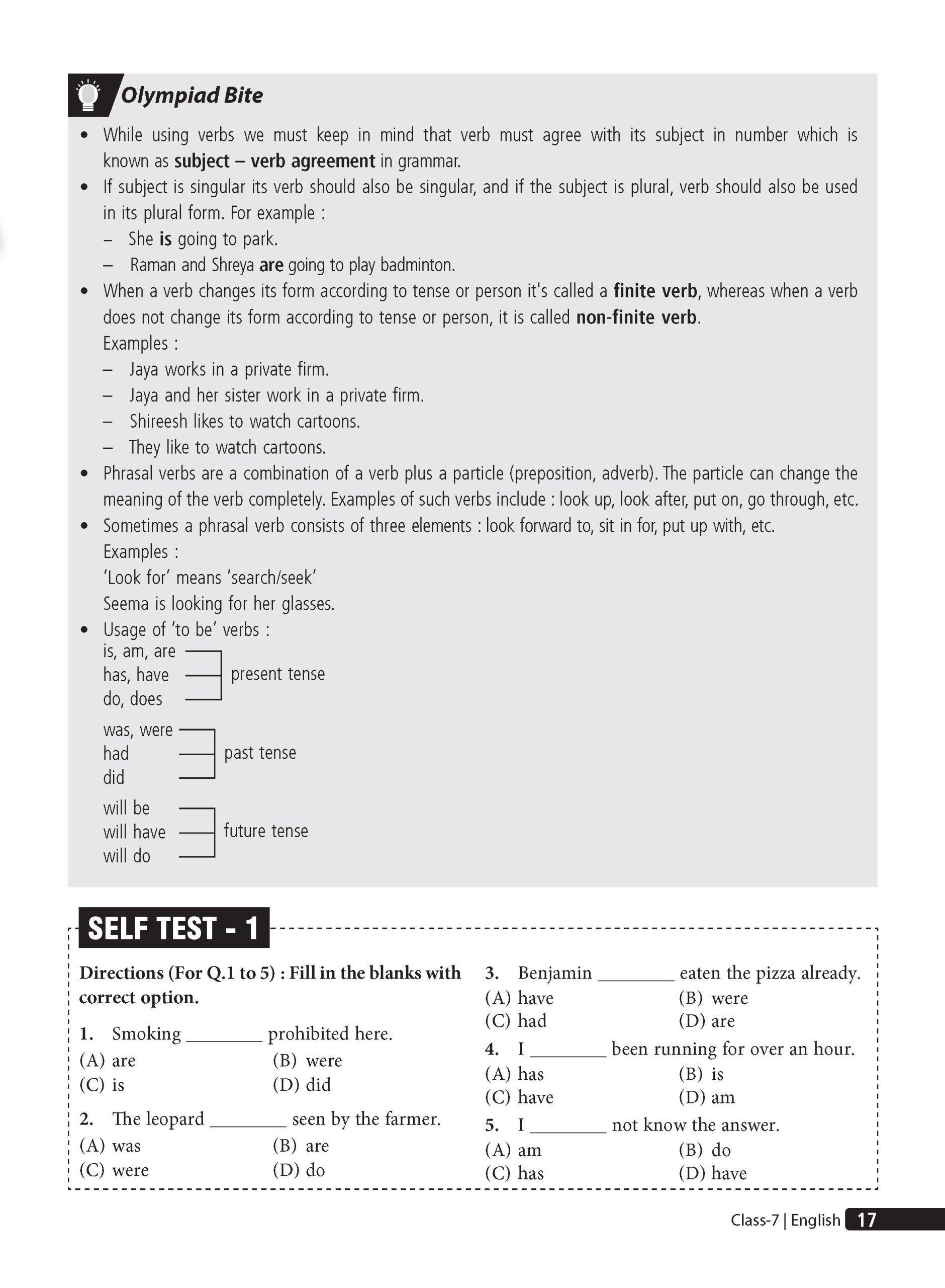 Class 7 Olympiad Prep-Guide (OPG) English (IEO) - Detailed Theory, Self Test For SOF 2026-27 Exam