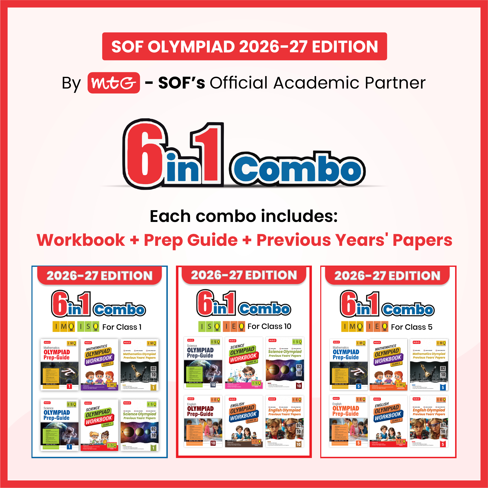 Class-8 (Mathematics and Science) IMO-ISO Olympiad Workbook, Prep-Guide and Previous Years Papers (PYQs) - For 2026-27 Exam (6 IN 1 COMBO)