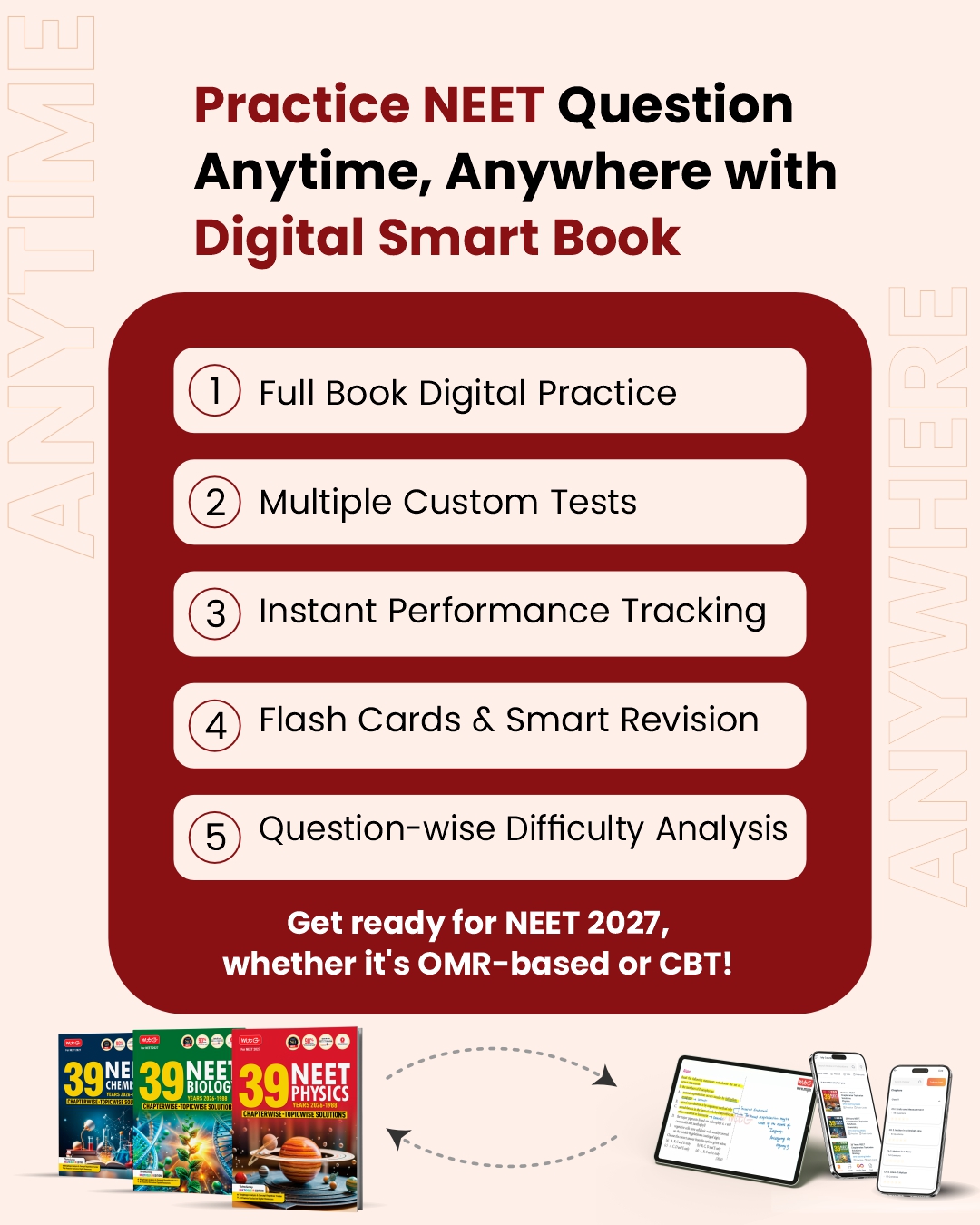 39 Years NEET Physics, Chemistry, Biology Book For 2026-2027 Exam (Set of 3) | Chapterwise Topicwise Solved Question Papers | Free Video Solutions | AI Powered Digital Resource #NEETToppersFirstChoice