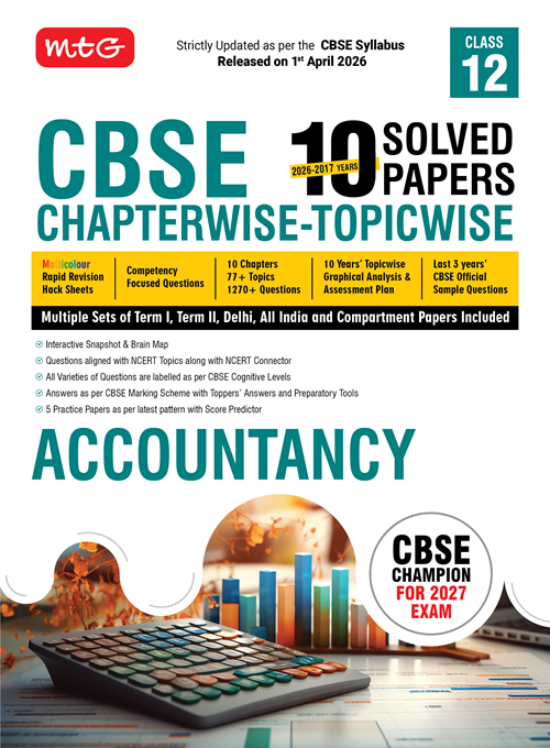 CBSE 10 Years (2026-2017) Chapterwise Topicwise Solved Papers Class 12 Accountancy (PYQ) Book - CBSE Champion For 2027 Exam | (Based on Latest Pattern)