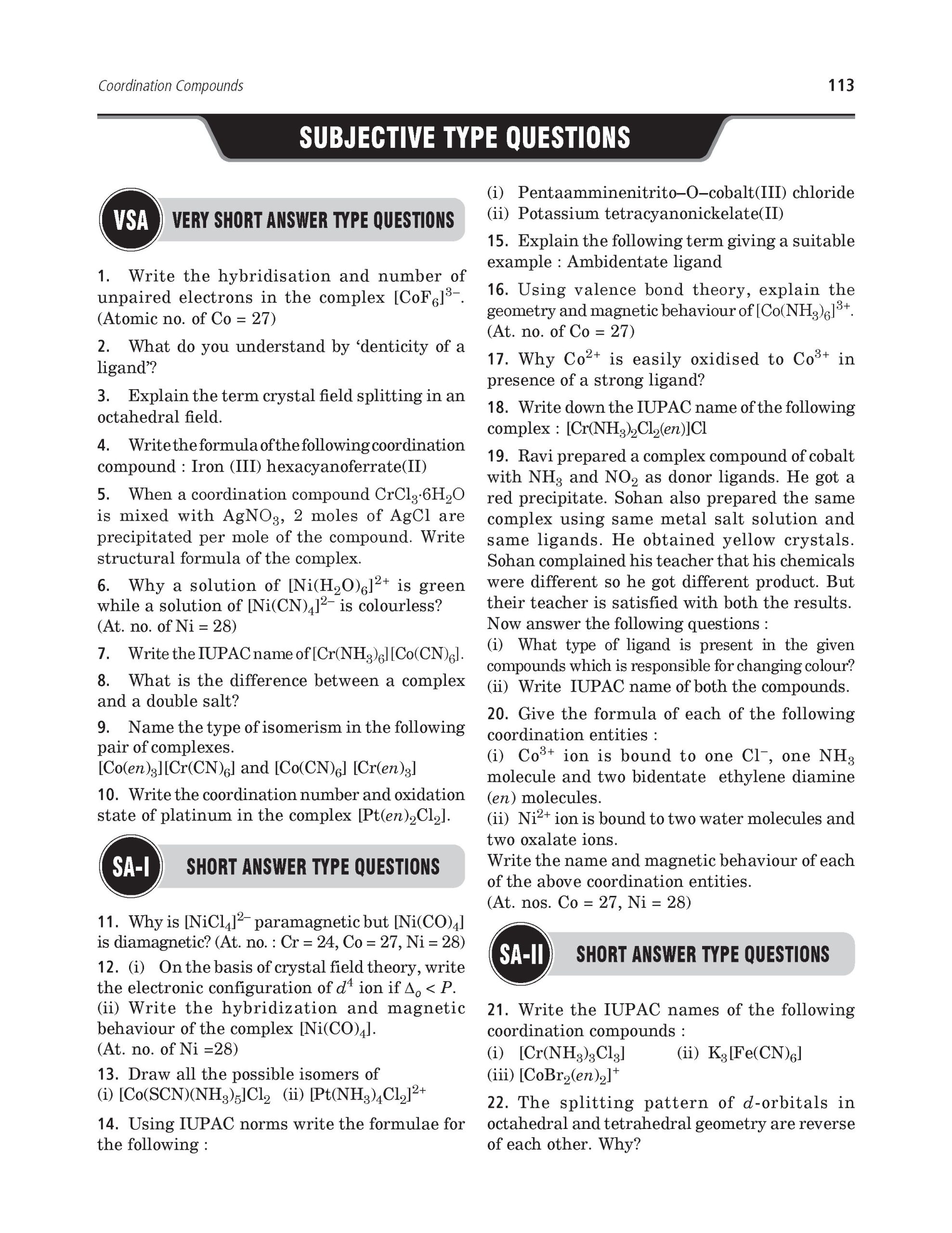 Class 12 - CBSE Chapterwise Question Bank Chemistry For 2027 Board Exam