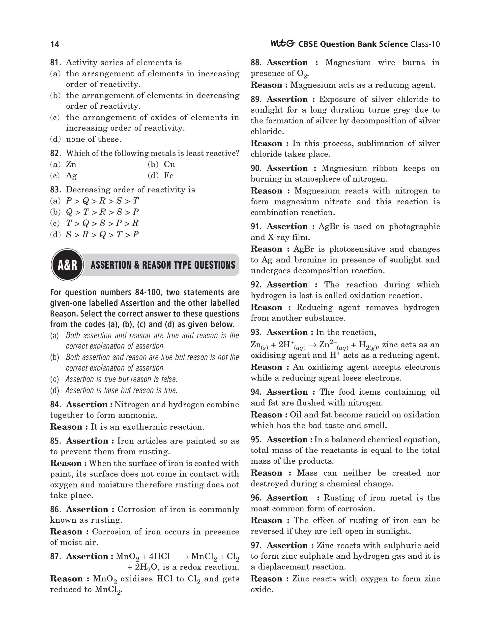 Class 10 – CBSE Chapterwise Question Bank Science For 2027 Board Exam