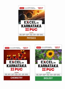 Excel in Karnataka PUC – II Physics, Chemistry and Biology Book combo For 2027 KCET Exam (Set of 3)