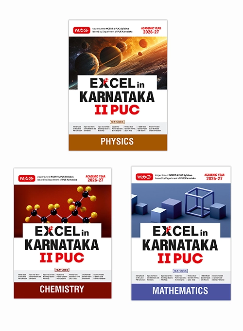 Excel in Karnataka PUC – II Physics, Chemistry and Mathematics Book combo For 2027 KCET Exam (Set of 3)